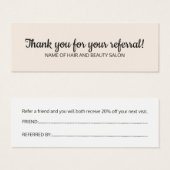 シンプル黒エレガント古い白紹介カード (正面&裏面)