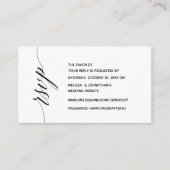 シンプル黒エレガント書、ディナーRSVP エンクロージャーカード (正面)