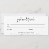 シンプル黒エレガント業商品券 (裏面)