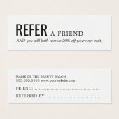 シンプル黒エレガント白の参照カード (正面&裏面)