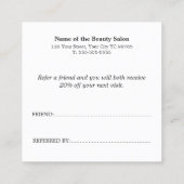 シンプル黒エレガント白の参照カード 紹介カード (裏面)