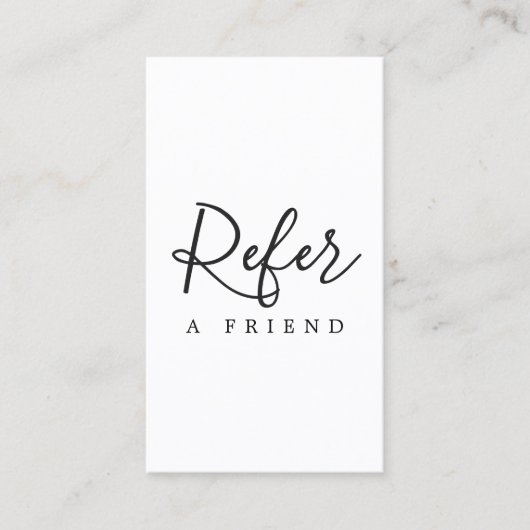 シンプル黒エレガント白の参照カード 紹介カード (正面)