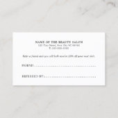 シンプル黒エレガント白の参照カード 紹介カード (裏面)