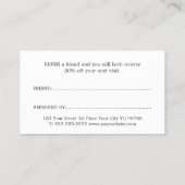 シンプル黒エレガント白の参照カード 紹介カード (裏面)