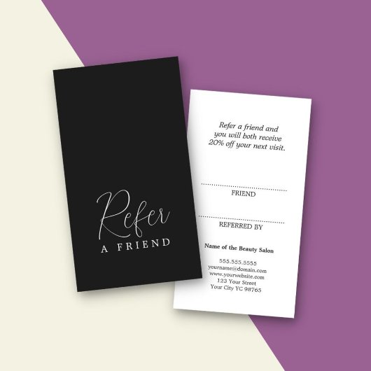 シンプル黒エレガント白の参照カード 紹介カード