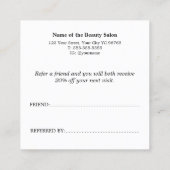 シンプル黒エレガント白の参照カード 紹介カード (裏面)