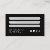 シンプル黒エレガント白の参照カード 紹介カード (裏面)