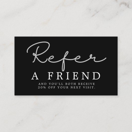 シンプル黒エレガント白の参照カード 紹介カード (正面)