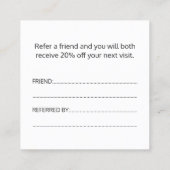 シンプル黒エレガント白の参照カード 紹介カード (裏面)