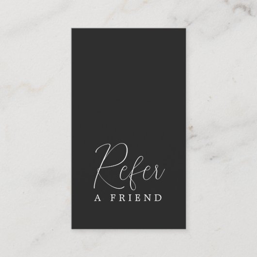 シンプル黒エレガント白の参照カード 紹介カード (正面)