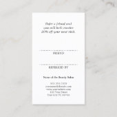 シンプル黒エレガント白の参照カード 紹介カード (裏面)