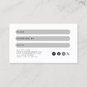 シンプル黒エレガント白の参照カード 紹介カード (裏面)