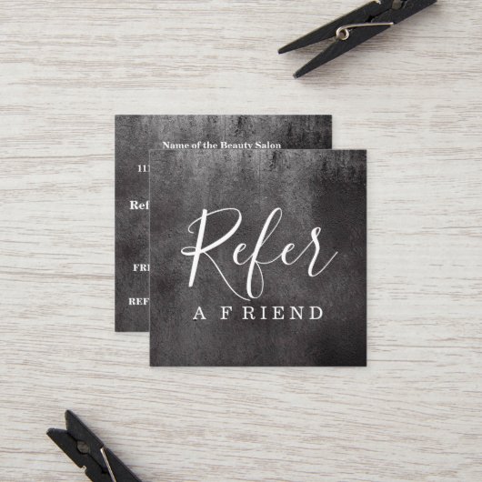 シンプル黒エレガント白の紹介Chalkboard 紹介カード (正面/裏面インサイチュ)