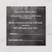 シンプル黒エレガント白の紹介Chalkboard 紹介カード (裏面)