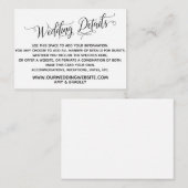 シンプル黒エレガント白の結婚詳細 エンクロージャーカード (正面/裏面)