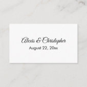 シンプル黒エレガント白の結婚詳細 エンクロージャーカード (裏面)