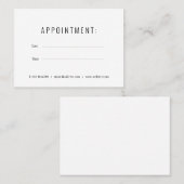 シンプル黒エレガント白アポイントメントカード 予約カード (正面/裏面)