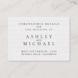 シンプル黒エレガント白コロナウイルス詳細 エンクロージャーカード