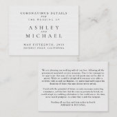 シンプル黒エレガント白コロナウイルス詳細E エンクロージャーカード (正面/裏面)