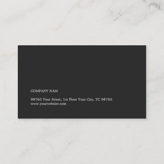 シンプル黒エレガント白コンサルタント 名刺 (裏面)