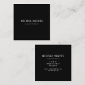 シンプル黒エレガント白スクエア スクエア名刺 (正面/裏面)