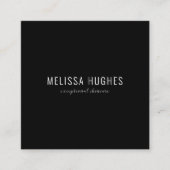 シンプル黒エレガント白スクエア スクエア名刺 (正面)
