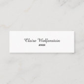 シンプル黒エレガント白スクリプトプロフェッショナル スキニー名刺 (正面)