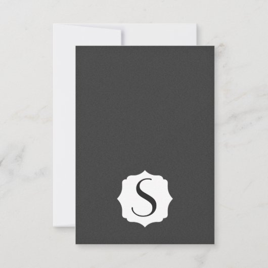 シンプル黒エレガント白デザインエレガントsimpl 招待状 (裏面)