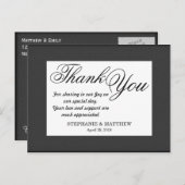 シンプル黒エレガント白デザイン ポストカード (正面/裏面)