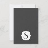 シンプル黒エレガント白デザイン 招待状 (裏面)