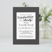 シンプル黒エレガント白デザイン 招待状 (スタンド正面)