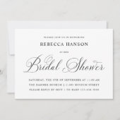 シンプル黒エレガント白ブライダルシャワー 招待状 (正面)