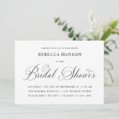 シンプル黒エレガント白ブライダルシャワー 招待状 (スタンド正面)