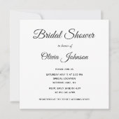 シンプル黒エレガント白ブライダルシャワー 招待状 (正面)