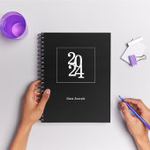 シンプル黒エレガント白ミニマルプランナー プランナー手帳