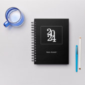 シンプル黒エレガント白ミニマルプランナー プランナー手帳