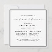 シンプル黒エレガント白リハーサルディナー 招待状 (正面)