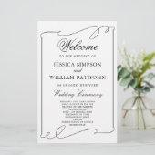 シンプル黒エレガント白結婚式 プログラム (スタンド正面)