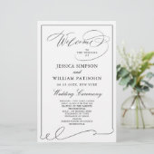 シンプル黒エレガント白結婚式 プログラム (スタンド正面)