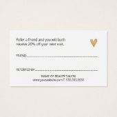 シンプル黒エレガント白金ゴールドハート (裏面)