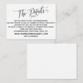 シンプル黒エレガント白「詳細」 エンクロージャーカード (正面/裏面)