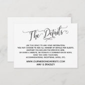 シンプル黒エレガント白「詳細」 エンクロージャーカード (正面/裏面)