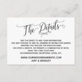 シンプル黒エレガント白「詳細」 エンクロージャーカード (正面)