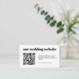 シンプル黒エレガント白RSVP QRコード結婚s エンクロージャーカード