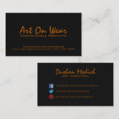 シンプル黒エレガント茶色 名刺 (正面/裏面)