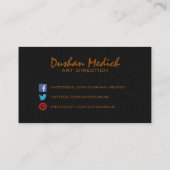 シンプル黒エレガント茶色 名刺 (裏面)