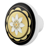 シンプル黒エレガント金ゴールドフローラ セラミックノブ (右)