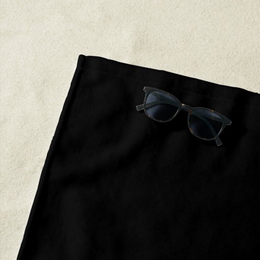 シンプル黒エレガント金ゴールドモノグラムビーチタオル ビーチタオル (インサイチュ)