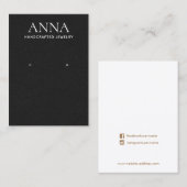 シンプル黒エレガント革イヤリングディスプレイ 名刺 (正面/裏面)