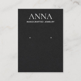 シンプル黒エレガント革イヤリングディスプレイ 名刺